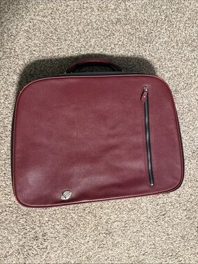 RARE! ro BAGS Retro Modern Red Pebble Leather Suitcase - Vintage